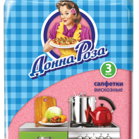 Салфетка вискоза 3шт 30х38см ДоннаРоза (38)
