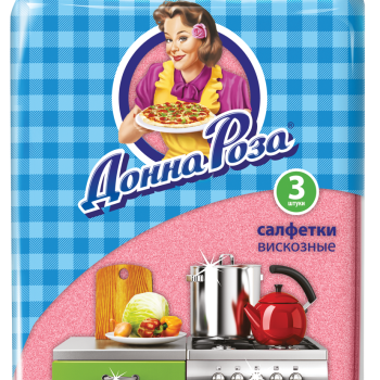 Салфетка вискоза 3шт 30х38см ДоннаРоза (38)