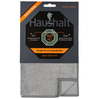 Салфетка микрофибра 23х30см M-10 двухсторонняя -ворс+замша РыжийКот (50)