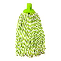 Насадка швабры МОП микрофибра веревочная Умничка бело-зеленая (50)