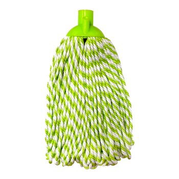 Насадка швабры МОП микрофибра веревочная Умничка бело-зеленая (50)