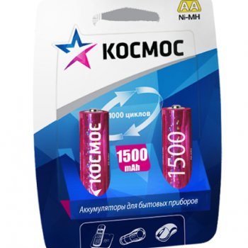 Аккумулятор NiMh R 6 1500мАч Космос 2xBL (24)