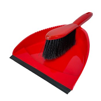 Совок с резинкой + щётка-сметка Мультипласт красный (25)