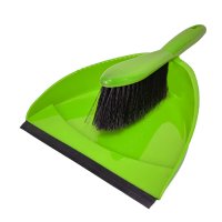 Совок с резинкой + щётка-сметка Мультипласт салатовый (25)