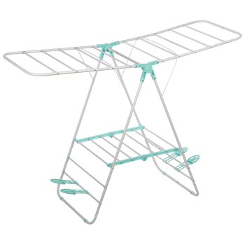 Сушилка д/белья напольная двухуровневая CD-03 с держателями для обуви 133x50x92см РыжийКот (4)