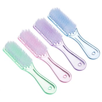 Щетка д/одежды и обуви пластик прозрачная с белой щетиной 17х2,5см (24/240)