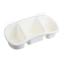 Полка самоклеящаяся настенная три отделения 28x12,5x8,5см пластик молочный Vetta Classic (2/60)