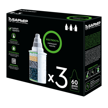 Комплект кассет Барьер 6 смягчение жесткой воды 3шт (12)