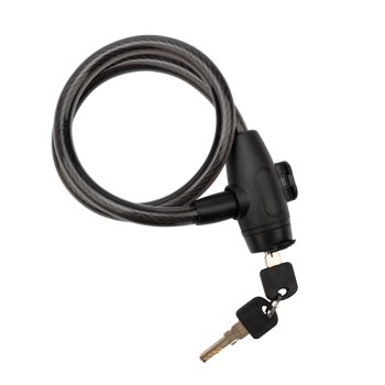 Замок тросовый 65см взломостойкий черный Четыре сезона