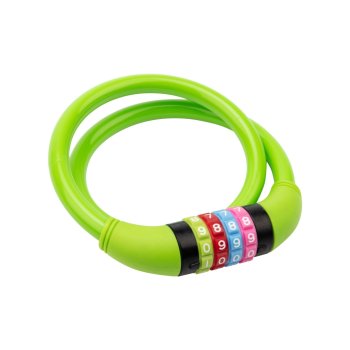 Замок тросовый 65см кодовый взломостойкий зеленый Четыре сезона (60)