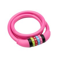 Замок тросовый 100см кодовый взломостойкий розовый Четыре сезона (40)