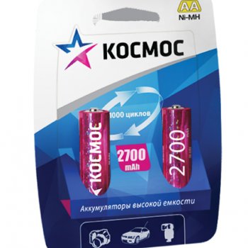 Аккумулятор NiMh R 6 2700мАч Космос 2xBL (24)