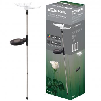 Светильник на солнечной батарее TDM СС Бабочка 1LED RGB сталь (12)