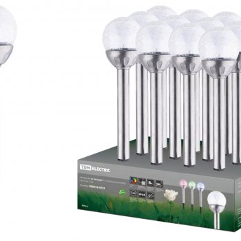 Светильник на солнечной батарее TDM СС Кракле 1LED RGB сталь (12)