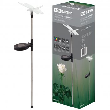 Светильник на солнечной батарее TDM СС Стрекоза 1LED RGB сталь (12)