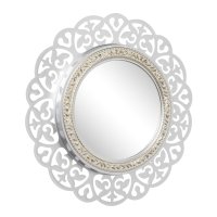 Зеркало настенное круг в ажурном корпусе d47 серебристый с золотом (1/5)
