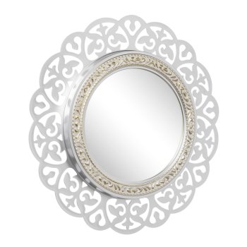 Зеркало настенное круг в ажурном корпусе d47 серебристый с золотом (1/5)