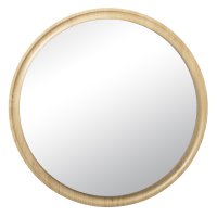 Зеркало настенное круг в деревянной раме d70 светлое дерево (1)