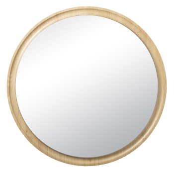 Зеркало настенное круг в деревянной раме d70 светлое дерево (1)