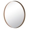 Зеркало настенное круг в металлическом корпусе d50,5 Мансарда белое золото (1)