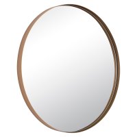 Зеркало настенное круг в металлическом корпусе d50,5 Мансарда белое золото (1)