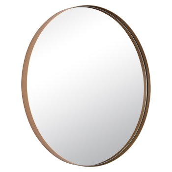 Зеркало настенное круг в металлическом корпусе d50,5 Мансарда белое золото (1)