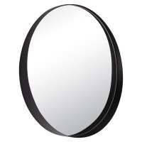 Зеркало настенное круг в металлическом корпусе d50,5 Мансарда чёрный (1)