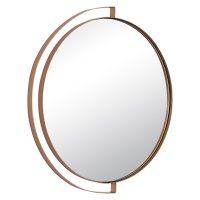 Зеркало настенное круг в металлическом корпусе с ободом d46 медный (1)