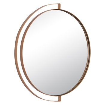 Зеркало настенное круг в металлическом корпусе с ободом d46 медный (1)