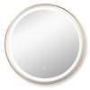 Зеркало настенное круг с LED-подсветкой d60 сенсорное с гравировкой Мансарда золотистый