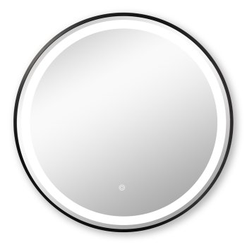 Зеркало настенное круг с LED-подсветкой d60 сенсорное с гравировкой Мансарда чёрный