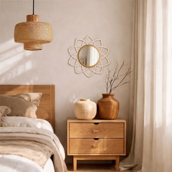 Зеркало настенное круг с лепестками d49,5 Мансарда белый с золотом (1/5)