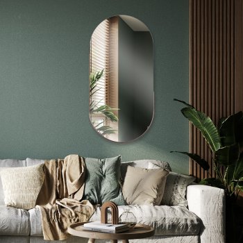 Зеркало настенное овал в металлическом корпусе 80*40 Мансарда медный (1)