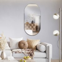 Зеркало настенное овал в металлическом корпусе 80*40 Мансарда чёрный (1)