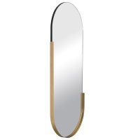 Зеркало настенное овал в металлическом корпусе 110*45 Мансарда белое золото (1)