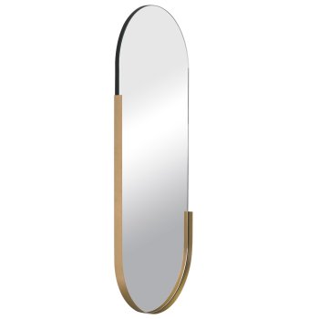 Зеркало настенное овал в металлическом корпусе 110*45 Мансарда белое золото (1)