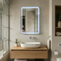 Зеркало настенное прямоугольник с LED-подсветкой 50*70 сенсорное с гравировкой Мансарда (1)