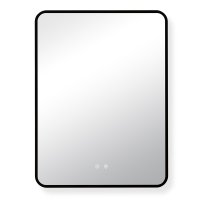 Зеркало настенное прямоугольник с LED-подсветкой 60*80 сенсорное с подогревом Мансарда чёрный