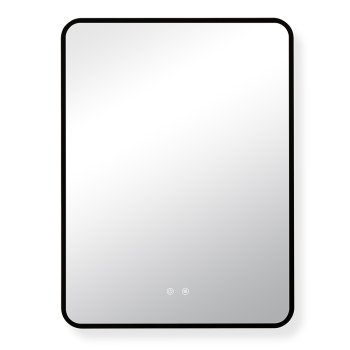 Зеркало настенное прямоугольник с LED-подсветкой 60*80 сенсорное с подогревом Мансарда чёрный