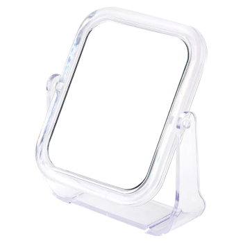 Зеркало настольное двустор с увеличм пластик стекло 13,4x10,4x2,0см косметич. M-1 РыжийКот (12/72)