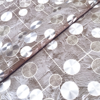 Клеенка ПВХ лазерная на тканевой основе 1,37х20м Жемчуг с принтом TS-42HB (1)
