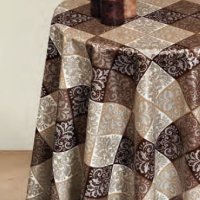 Клеенка ПВХ на нетканой основе 1,40x20м Dekorama Ромбы бежево-коричневый 107A (1)