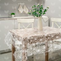 Скатерть ПВХ 110х132см Ажур Гибискус (15)