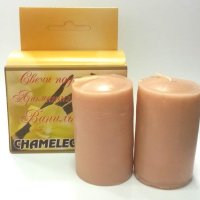 Свеча столбик подарочная 6см d40 75гх2шт Ваниль (48)*