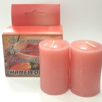 Свечи подарочные 2шт/упак Клубника столбик 6см (48)