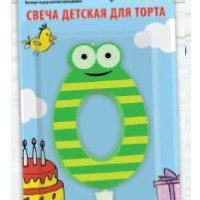 Свеча PATERRA для торта Цифра 0 (1*BL) (24)