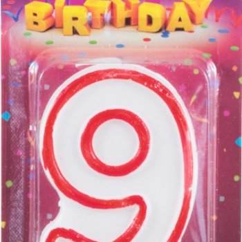 Свеча для торта Цифра 9 Волшебная страна (1*Bl) (12)