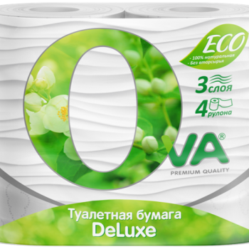 Бумага туалетная Ova 3сл Deluxe 4шт (24/384)