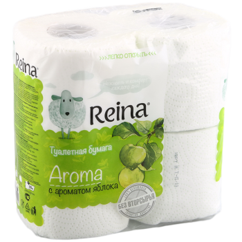 Бумага туалетная Reina 2сл Classic  4шт Яблоко (12/384)