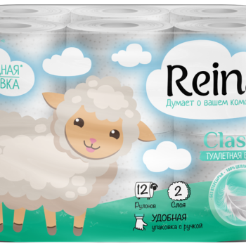 Бумага туалетная Reina 2сл Classic 12шт (4/128)